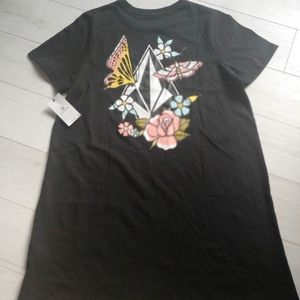 Volcom NEW Truly Stokin T-Shirt Dress Black